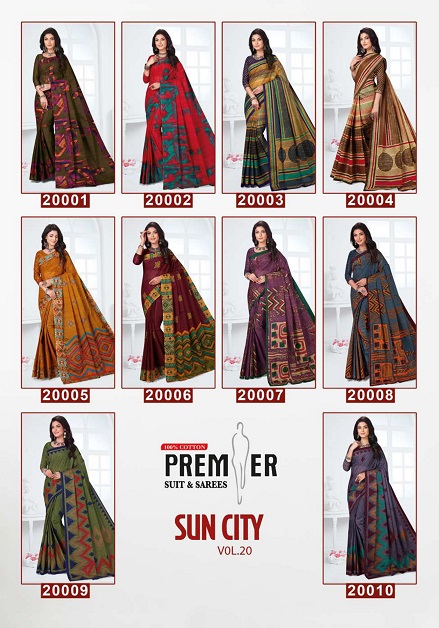 Premier Sun City 20 Regular Wear Wholesale Saree Collection